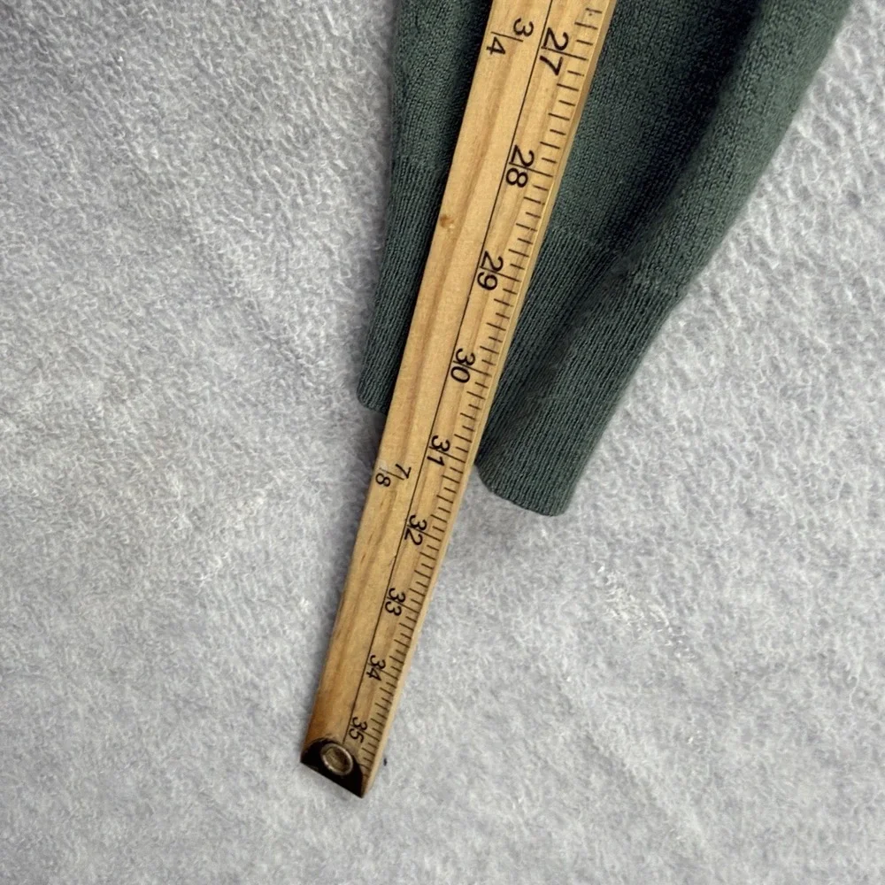 J Crew Sweater Mens Large‎ Green Merino Wool Blend Crew Neck Lightweight Stretch